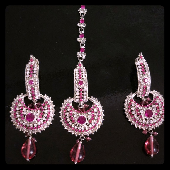 Earring and headpiece (Maang Tikka). Bollywood - Picture 1 of 4